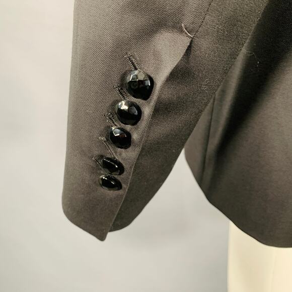BILLIONAIRE ITALIAN COUTURE Size 38 Black Cotton Silk Shawl Collar Sport Coat - Picture 5 of 9